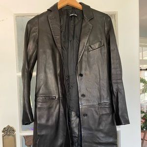 Long genuine leather coat